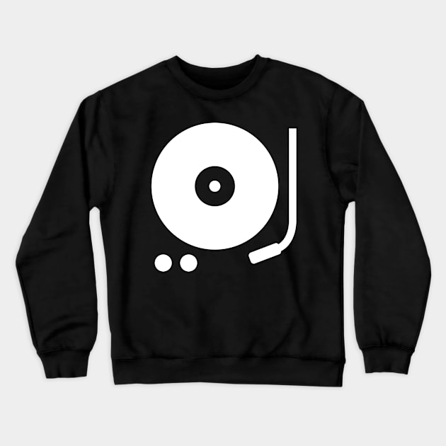 Minimal Vinyl Record Player Crewneck Sweatshirt by MeatMan